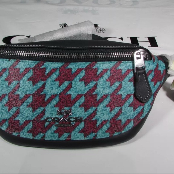 Coach WARREN MINI BELT BAG WITH HOUNDSTOOTH PRINT - Picture 4 of 4